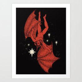 Satan Cast Out (red) Art Print