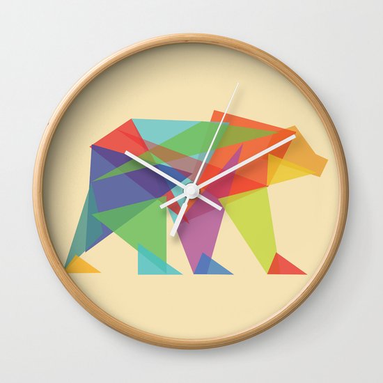 Fractal Geometric bear Wall Clock