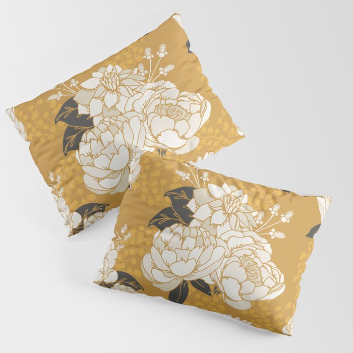 Glam Florals - Gold Pillow Sham