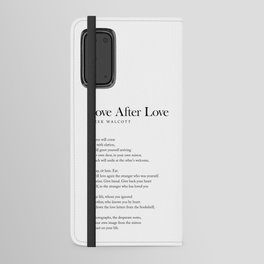 Love After Love - Derek Walcott Poem - Literature - Typography Print 1 Android Wallet Case