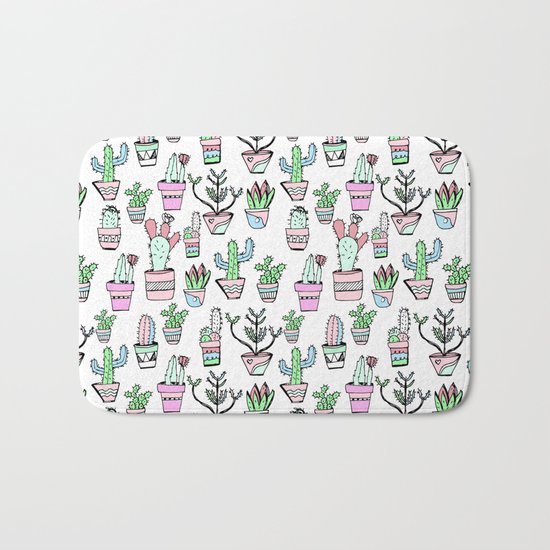Cactus Pattern Bath Mat