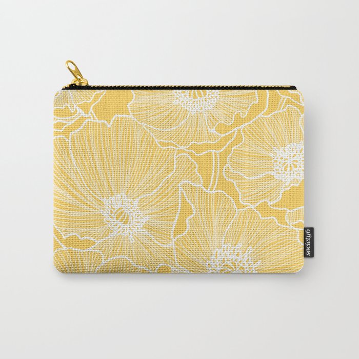 Sunshine Yellow Poppies Carry-All Pouch