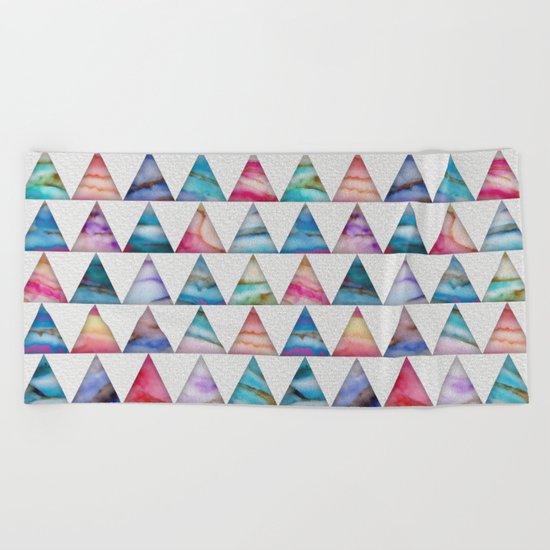 Marble Triangles 2 Beach Towel