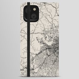 Nashville, Tennessee - City Map - USA - Black and White iPhone Wallet Case
