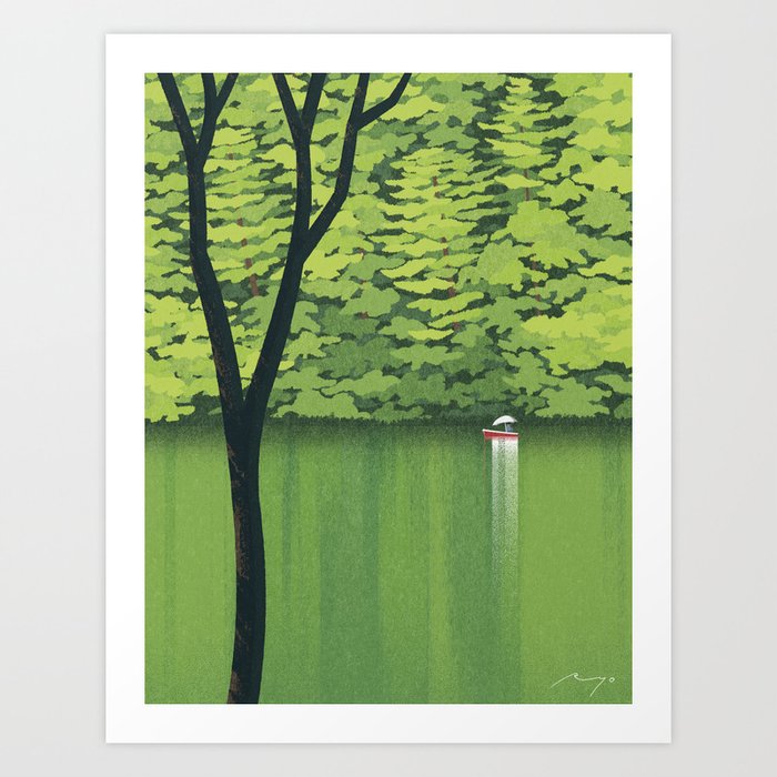 Lake Fishing (2022) Art Print