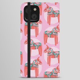 Pink Dala Horse  iPhone Wallet Case