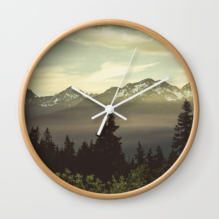 Morning in the Mountains Wall Clock