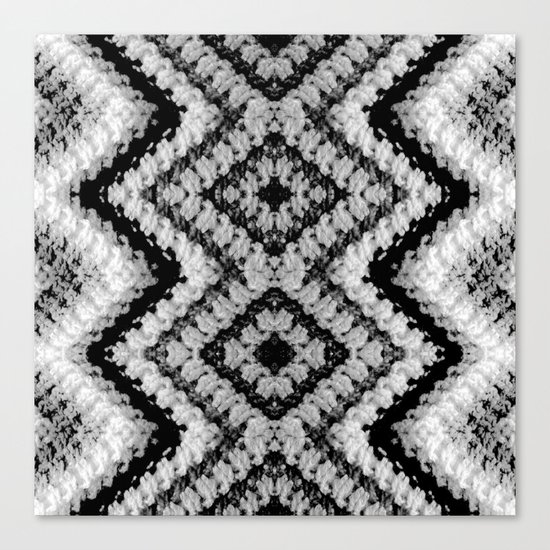 Black White Diamond Crochet Pattern Canvas Print