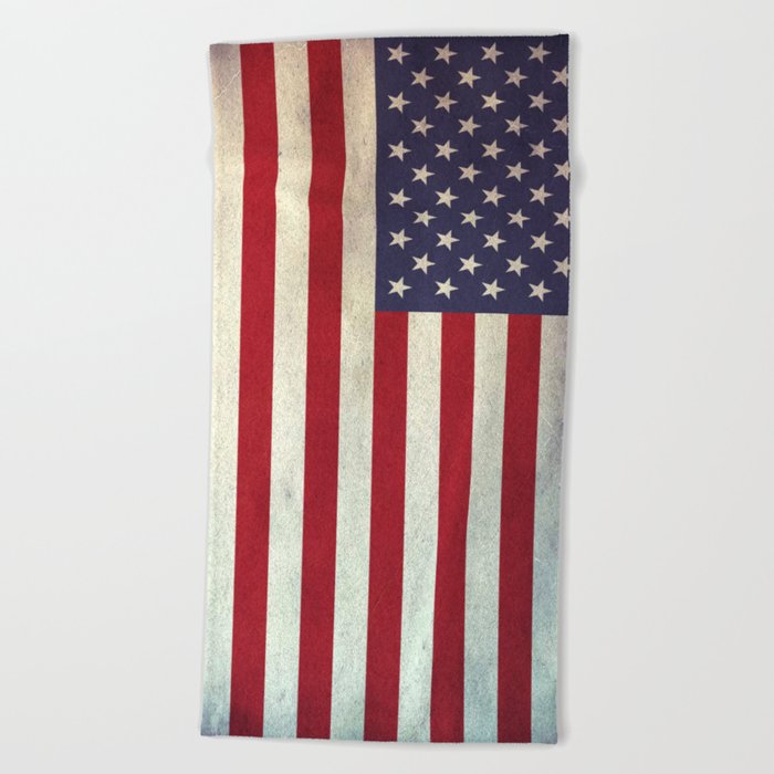 united state of  America Flag - vintage look Beach Towel
