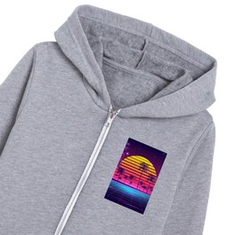 Majestic Sunset Synthwave Kids Zip Hoodie