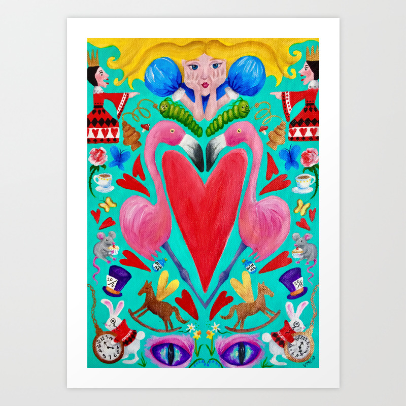Alice In Wonderland Acrylic Painting Art Print By Vpc81 Society6