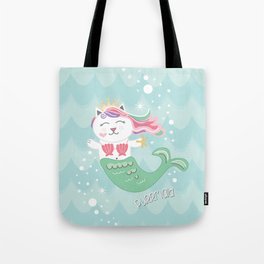 Purrmaid, Cat Mermaid Princess Tote Bag
