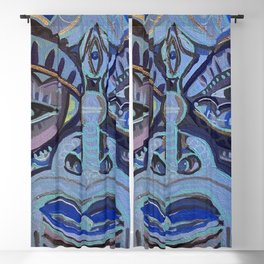 Blue Voo Face Painting Blackout Curtain