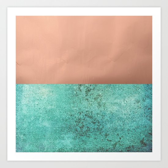NEW EMOTIONS - ROSE & TEAL Art Print