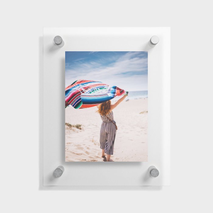 Malibu Beach Blanket Floating Acrylic Print