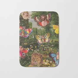 earth and heaven  Bath Mat | Love, Flowers, Diecuts, Peace, Antique, Countryside, Wilderness, Butterflies, Surrealism, Trees 