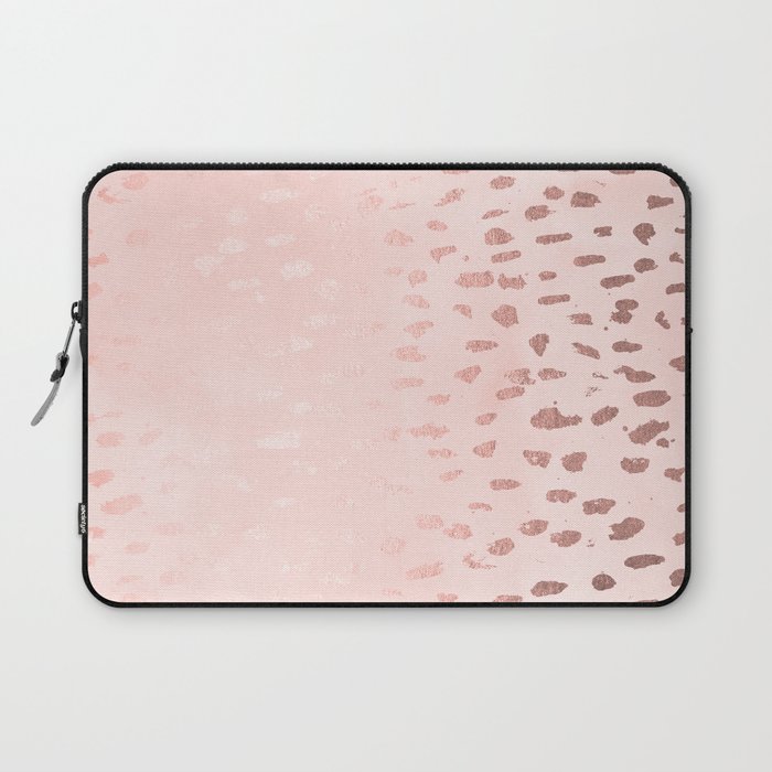 Modern Polka Dots Pink Laptop Sleeve