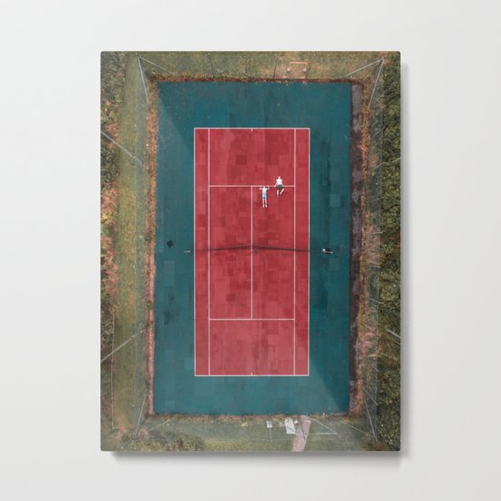 Tennis court, view of drone Metal Print