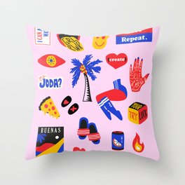 Favs Print Throw Pillow