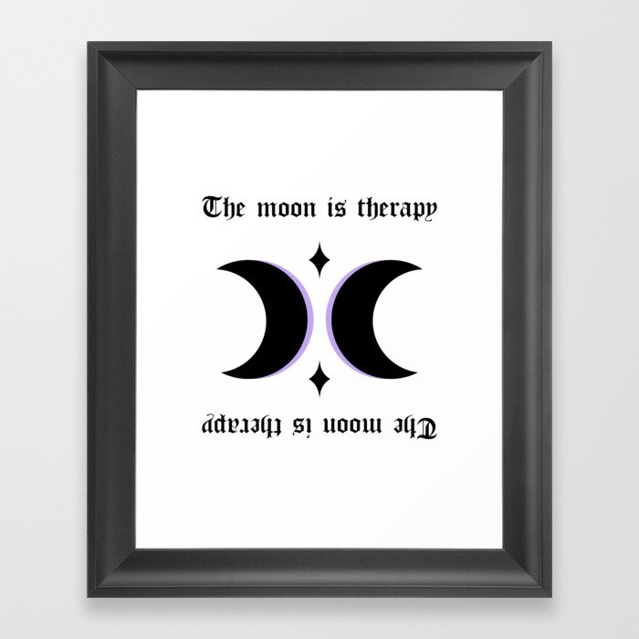 The moon is therapy Framed Art Print