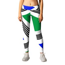 Abstract geometric pattern - blue and green. Leggings
