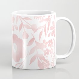 Elegant Girly Rose Gold Flowers Shapes Pattern Coffee Mug