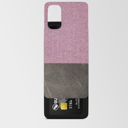 Pink Herringbone Brown Leather Android Card Case