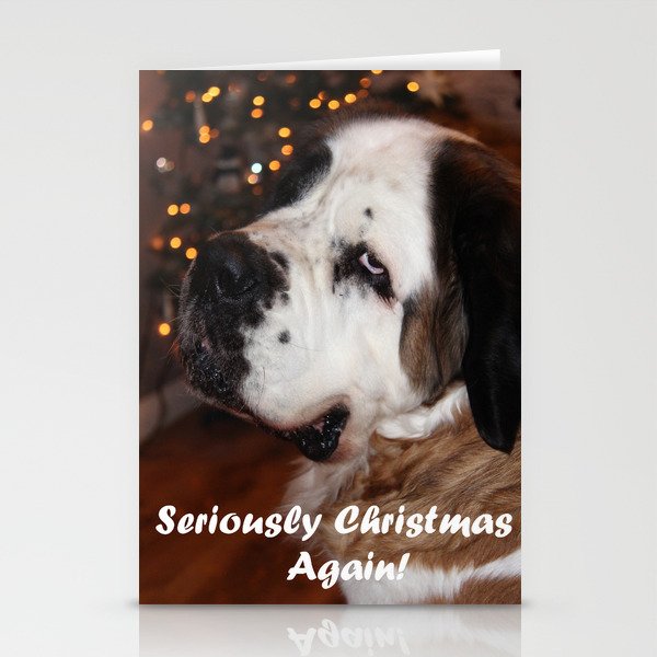 Saint Bernard Dog Christmas Greeting Card 