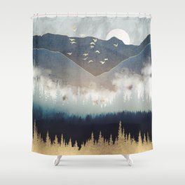 Blue Mountain Mist Shower Curtain