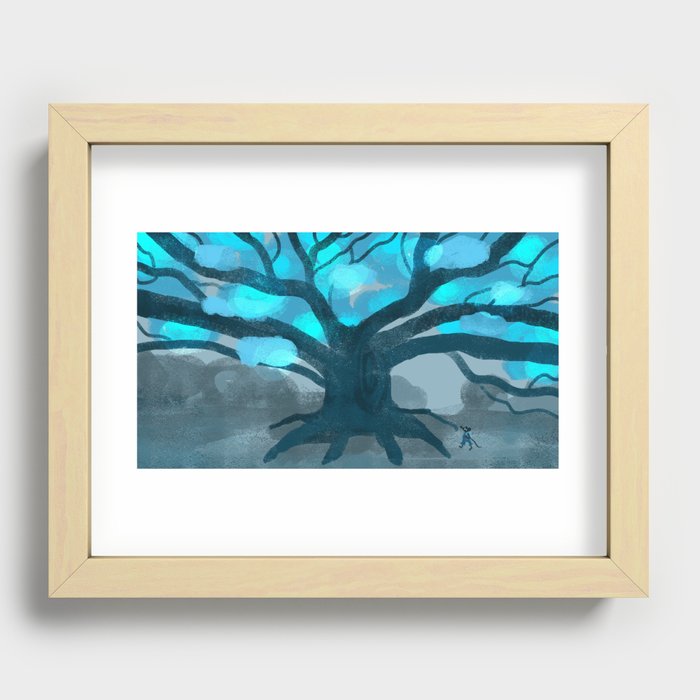 Forest walk with rat Recessed Framed Print