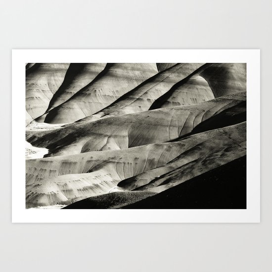 Painted Hills Monotone Art Print