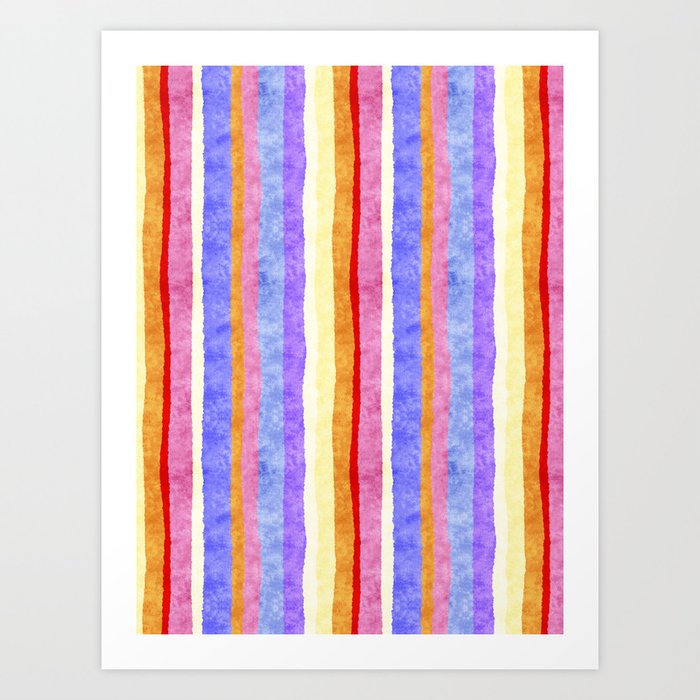 Colorful tye&die stripes Art Print