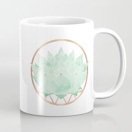 Green Succulent Watercolor Coffee Mug | Curated, Mint, Painting, Blossom, Floral, Succulent, Green, Metallic, Cactus, Design 