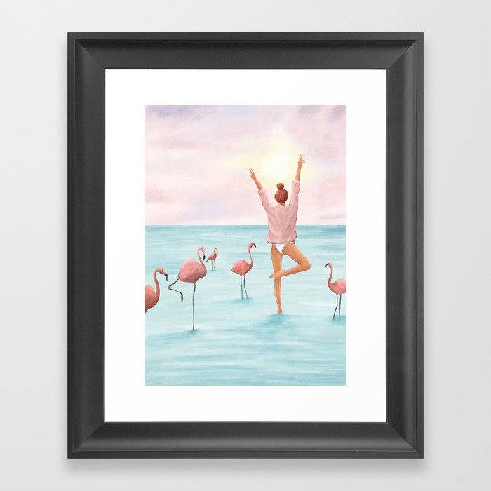 Big Flamingo Framed Art Print