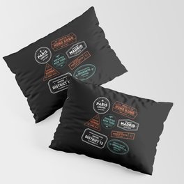 Love To Travel Stamps Pillow Sham