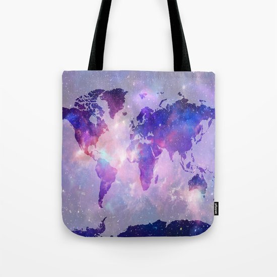 world map galaxy Tote Bag