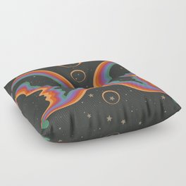 Rainbow Butterfly People Floor Pillow