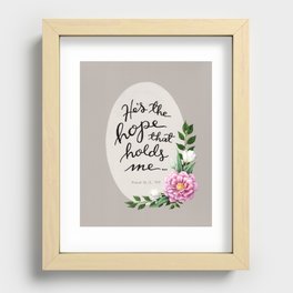 Peony Psalm 91 Bible Verse Hand Lettering Art Recessed Framed Print