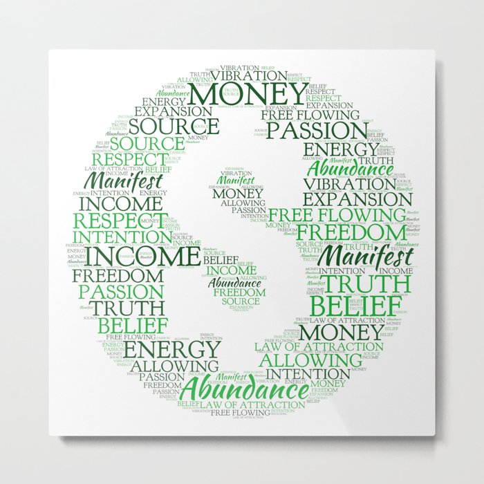 Financial Abundance Word Art Metal Print