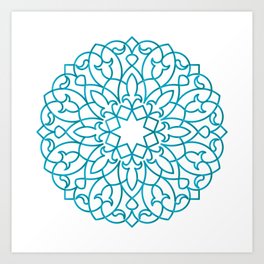 Turquoise Arabesque Art Print