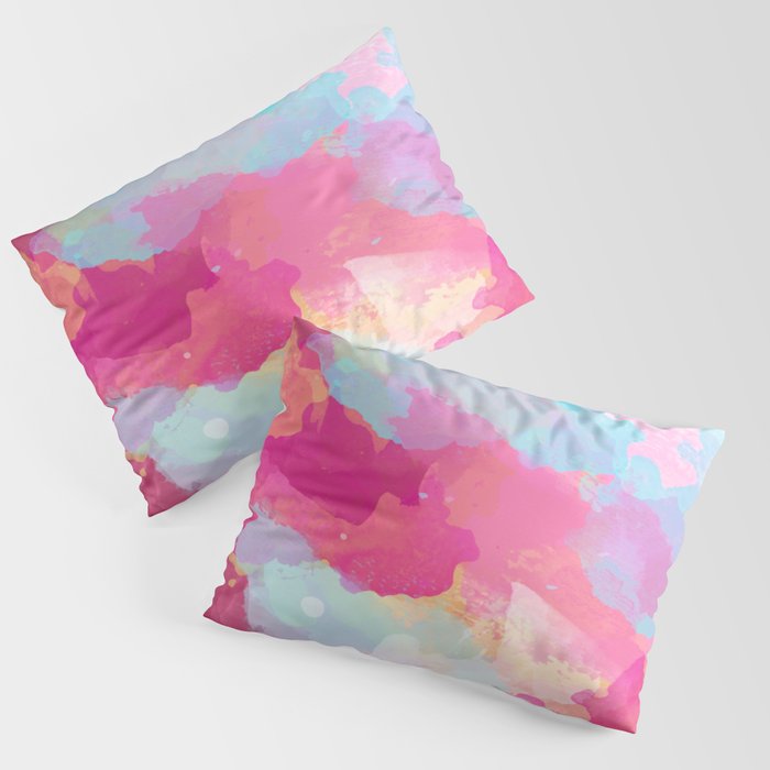Colorful Abstract - pink and blue pattern Pillow Sham