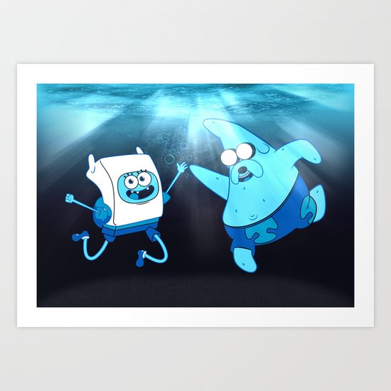 SpongeFinn AdventurePants Art Print