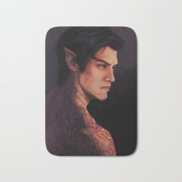 Rhysand Rhys Court of Thorns and Roses portrait Bath Mat | Painting, Tattoo, Elf, Portrait, Rhysand, Thornsandroses, Fae, Digital, Handsome, Court 
