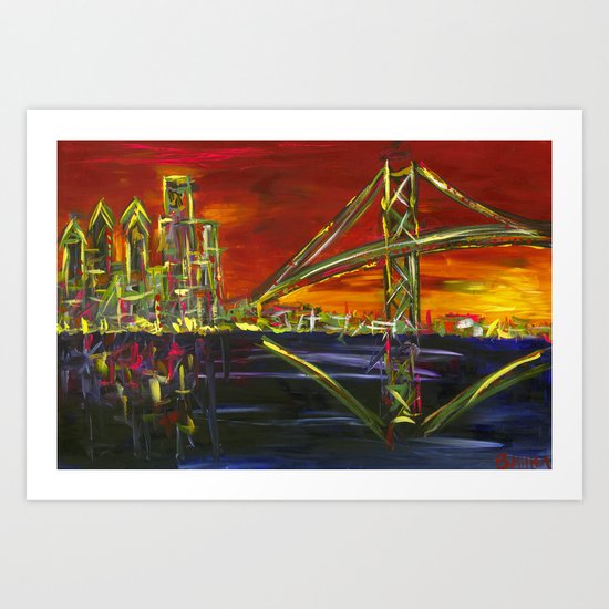 Ben Franklin Sunset Art Print