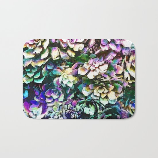 Colorful Abstract Plants Bath Mat