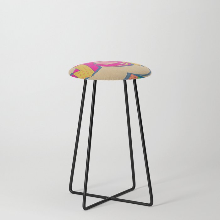 WOW New Wave 80 pink, dreams, pastel, love, cute,  Counter Stool