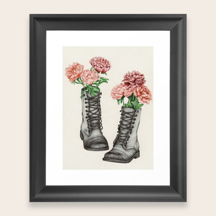 Shoe Bouquet III Framed Art Print by The White Deer Society6