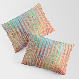 Colorful Spikey Red And Blue Abstract Pillow Sham