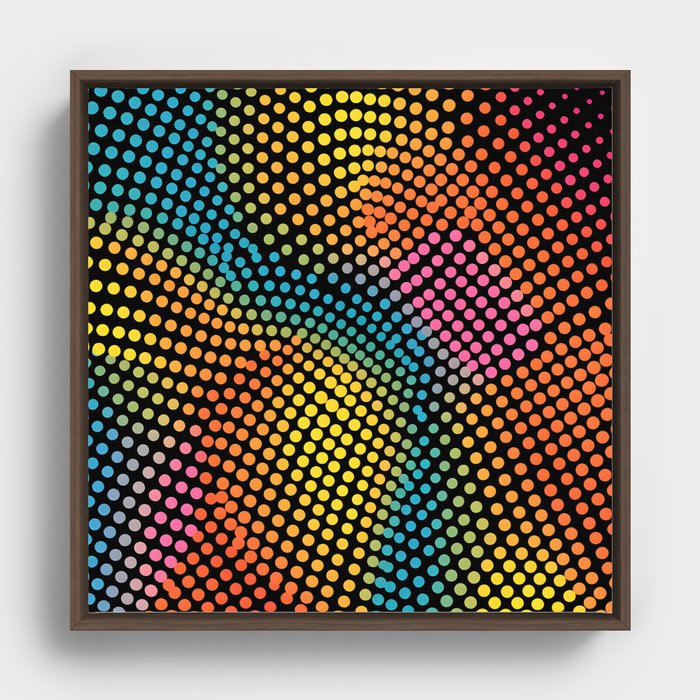 Vibrant Dotted Minimal Colored Pattern - Contemporary Elegance for Stylish Spaces Framed Canvas