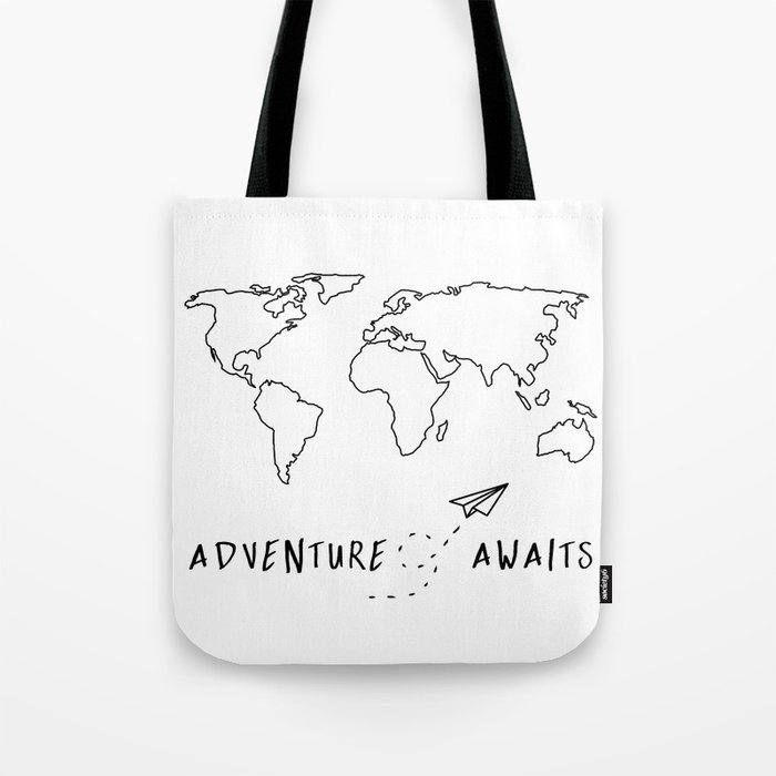 Adventure Map on White Tote Bag